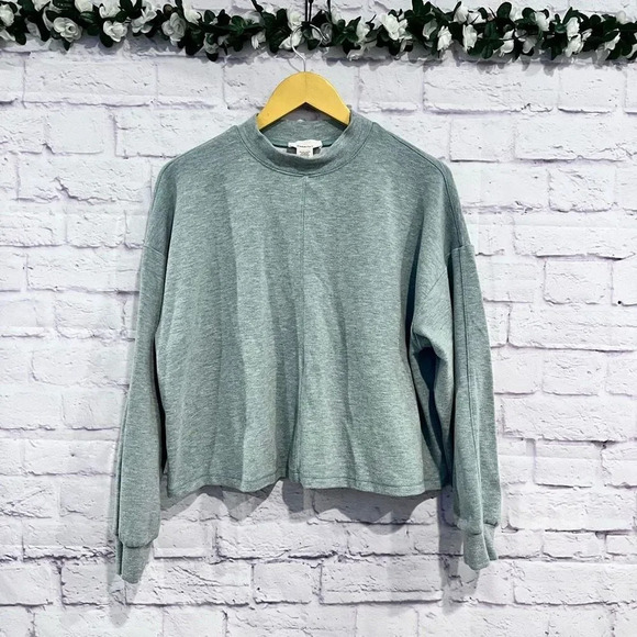 Urban Romantics Sweatshirt Cropped‎ Long Sleeve Mock Neck Pullover Oversized - Picture 1 of 7